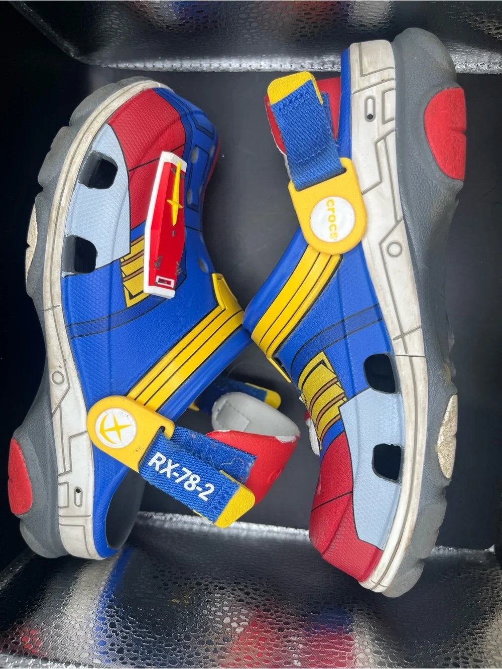 CROCS Kids' Blue, Red & Yellow Robot-Themed Clog